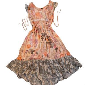 Bila Floral Bird Boho Patchwork Dress
